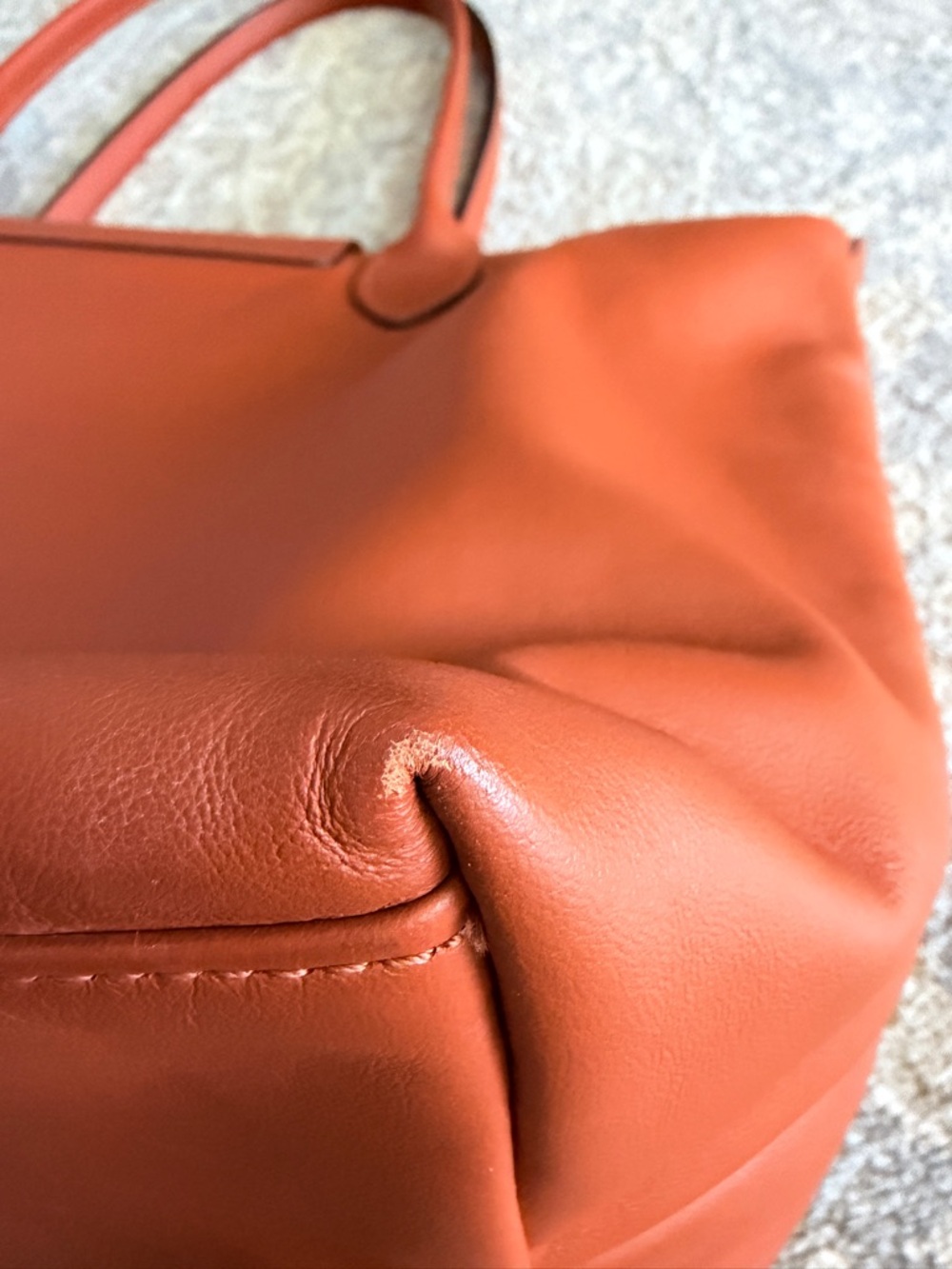 Longchamp Le Pliage Xtra Medium Brown Leather Tote Bag - Picture 7 of 9